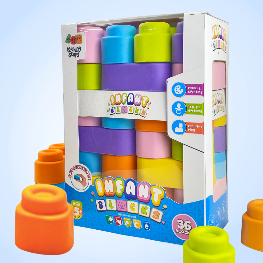 Soft Baby Blocks 36 Piece non-toxic stacking toy 6+ Months