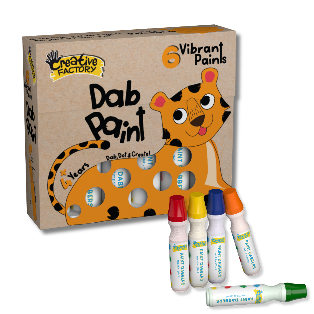 Dab Paint 6-Color Mess-Free Squeeze & Paint Art Set for Ages 4+ Years
