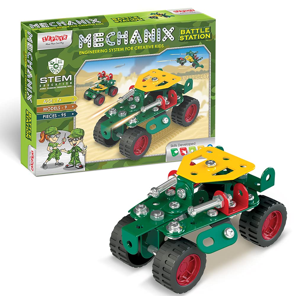 Mechanix Battle Station 9-in-1 Military Vehicle Construction Set for Kids Ages 7+ Years