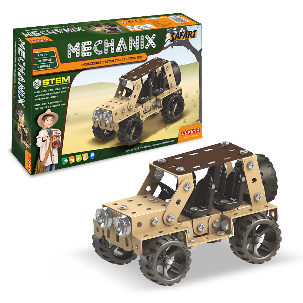 Mechanix Safari Vehicle Edition 5-in-1 Advanced Metal Construction Set for Ages 8+ Years