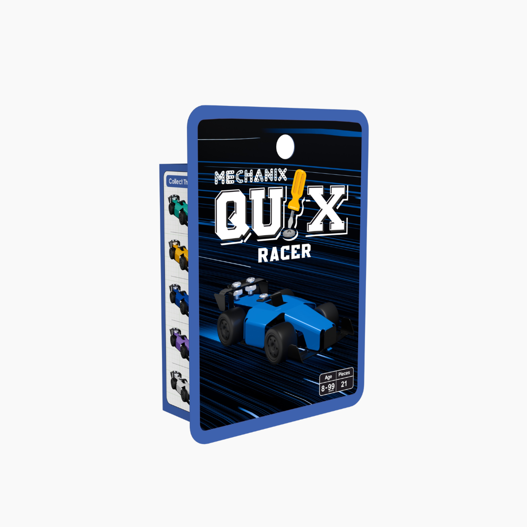 Mechanix Quix Racer Blue DIY Metal Car Building Kit 8+ Years