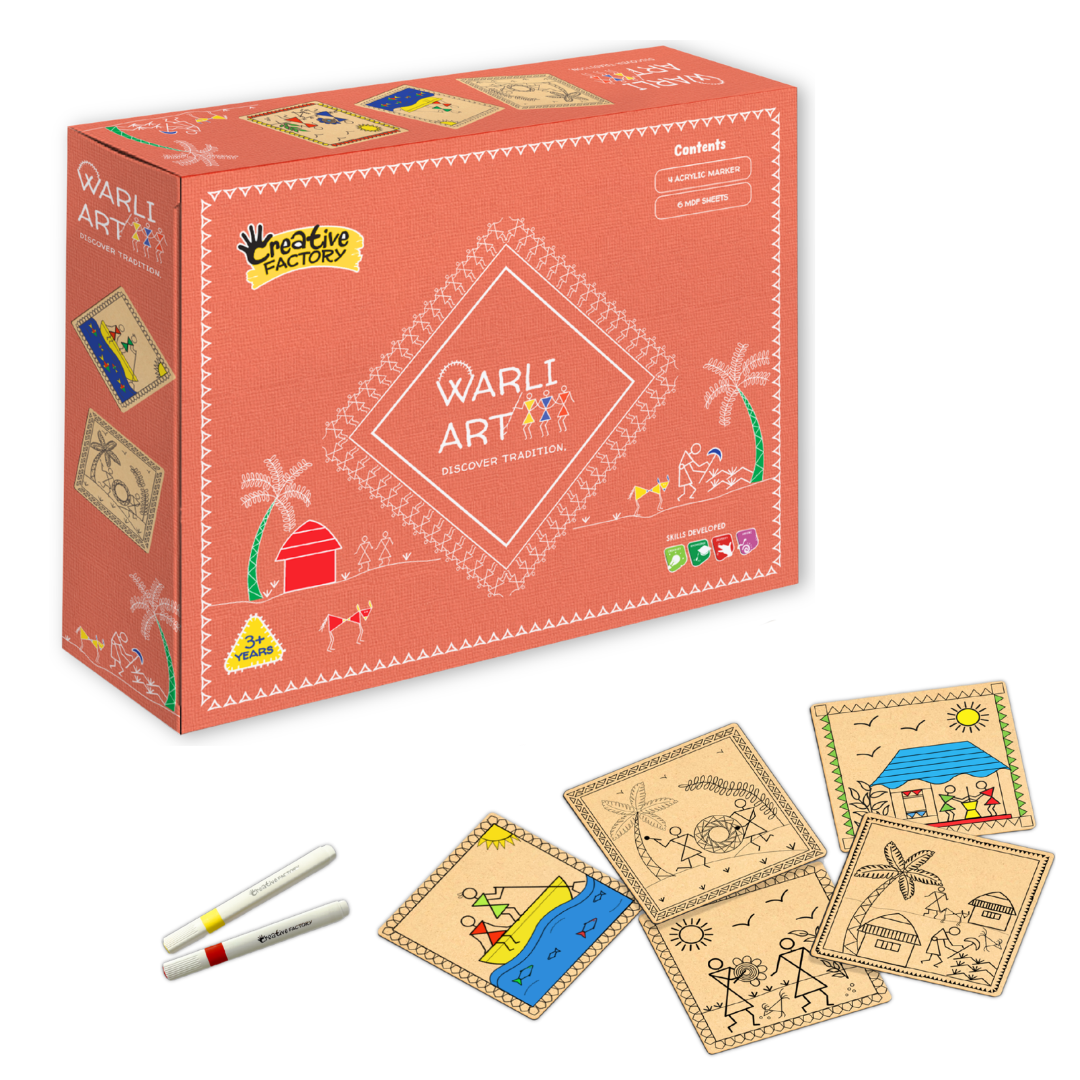 Warli Art Kit 12-in-1 Set with Acrylic Pens for Ages 7+ Years