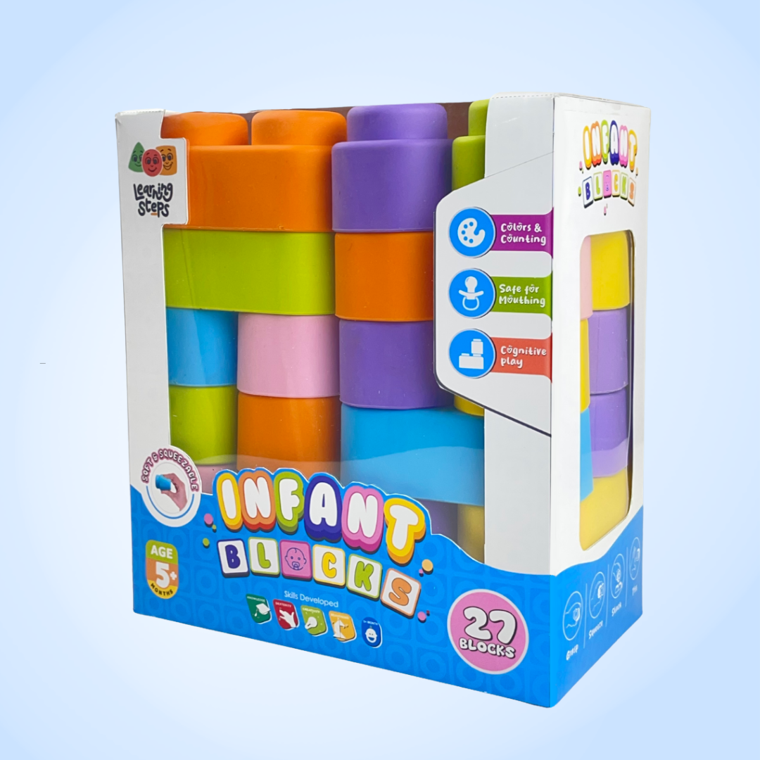 Soft Baby Blocks 27 Piece non-toxic stacking toy 6+ Months