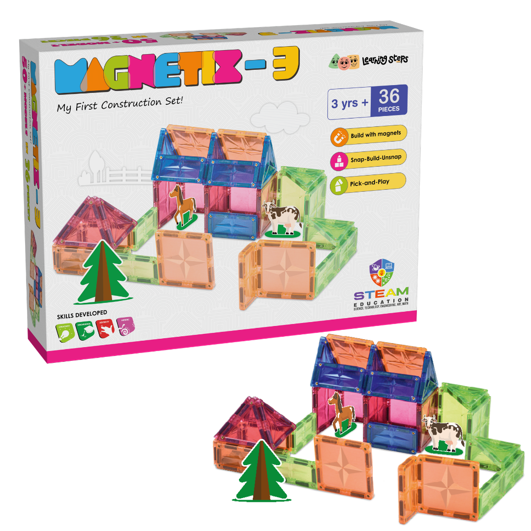 Magnetix 3 Magnetic Tiles Construction Set for Kids 8+ Years
