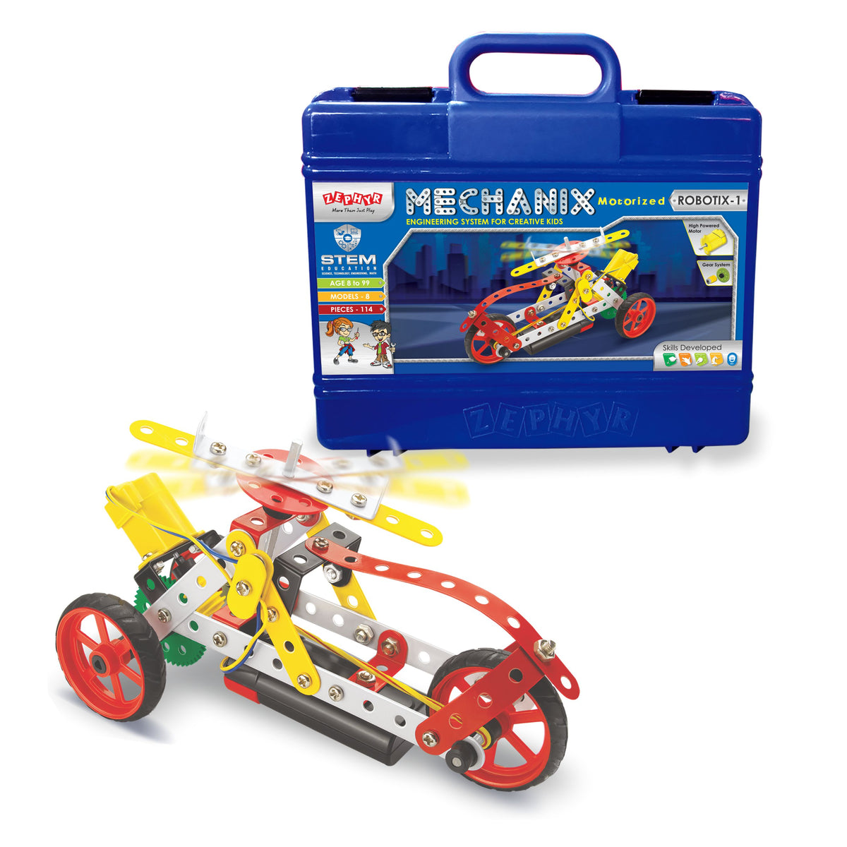 Mechanix Robotix 1 Smart Bag Motorised Edition 8-in-1 Construction Set Ages 8+ Years
