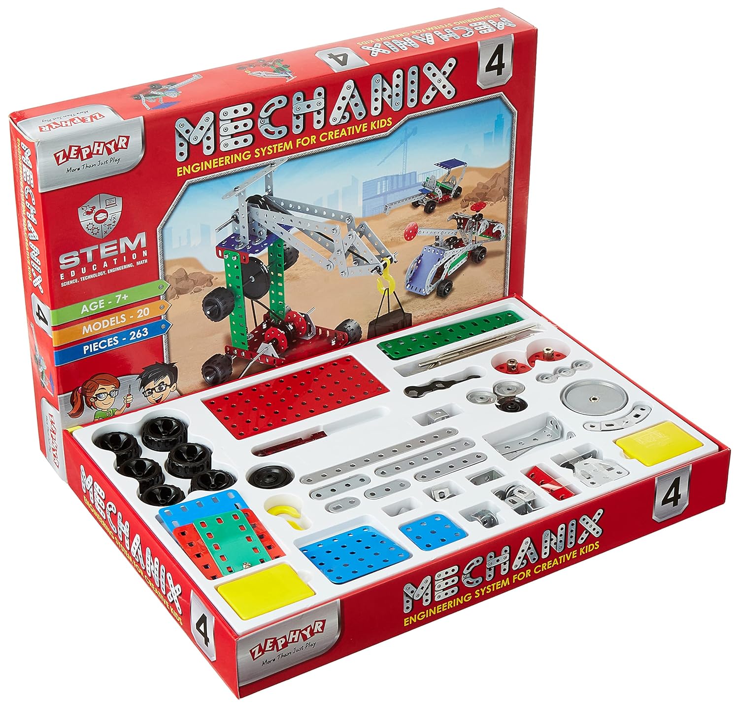 Mechanix 4 Original Edition 20-in-1 Metal Construction Set for Ages 7+ Years
