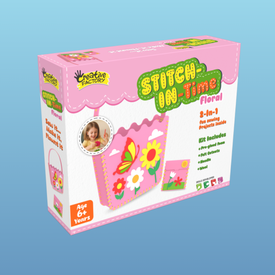 Stitch-In-Time Floral DIY Sewing Kit for Kids 6+ Years
