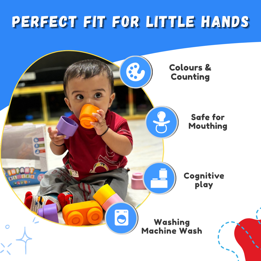 Soft Baby Blocks 12 Piece non-toxic stacking toy 6+ Months