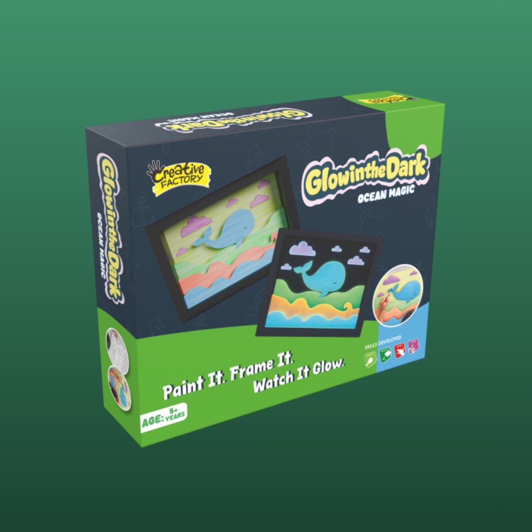 Ocean Magic Glow in the Dark Whale DIY Art Kit for Kids Age 3+ Years