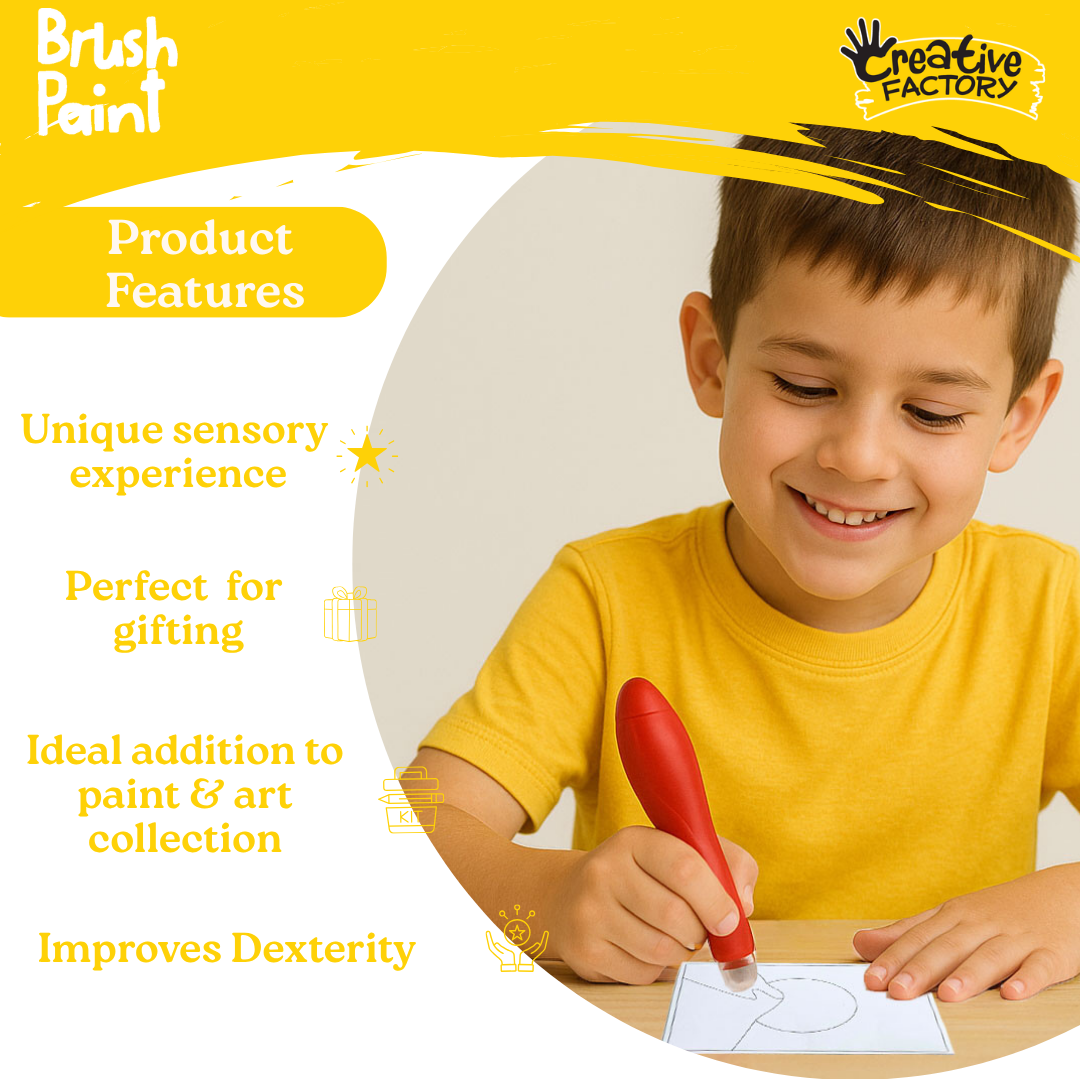 Brush Paint 6-Color Mess-Free Squeeze & Paint Art Set for Ages 4+ Years
