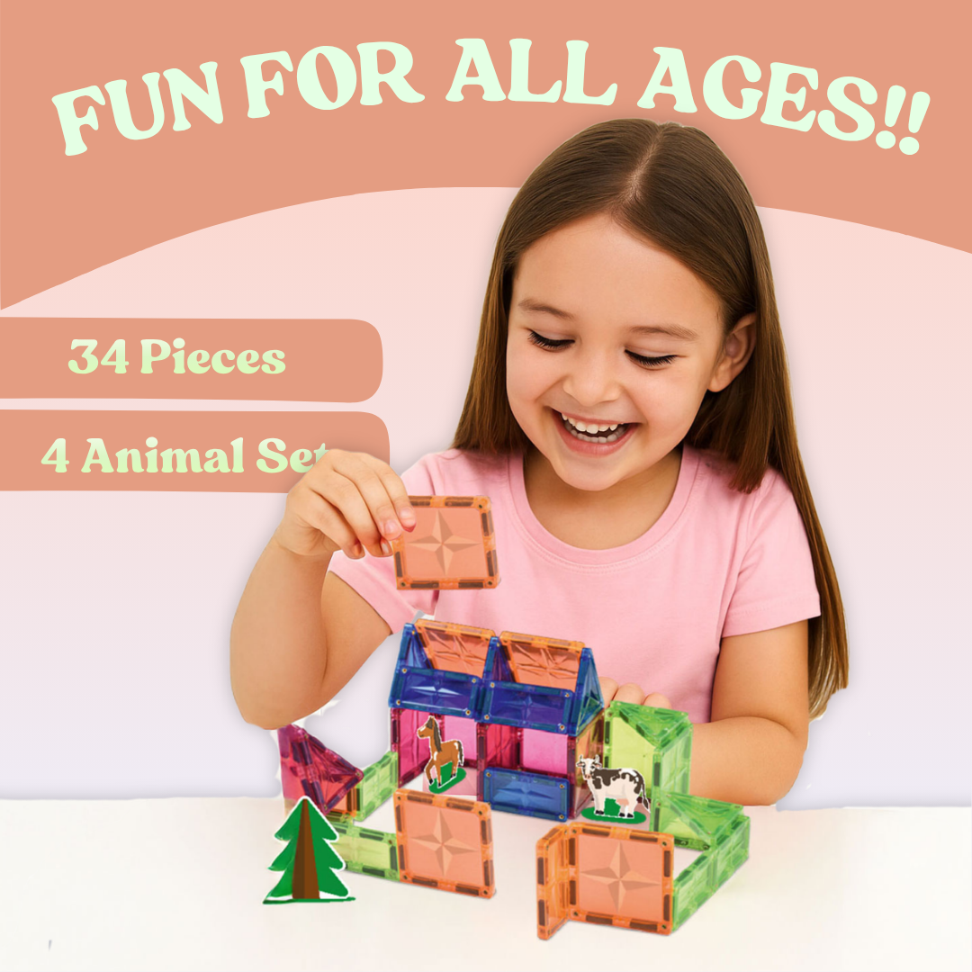 Magnetix 3 Magnetic Tiles Construction Set for Kids 8+ Years