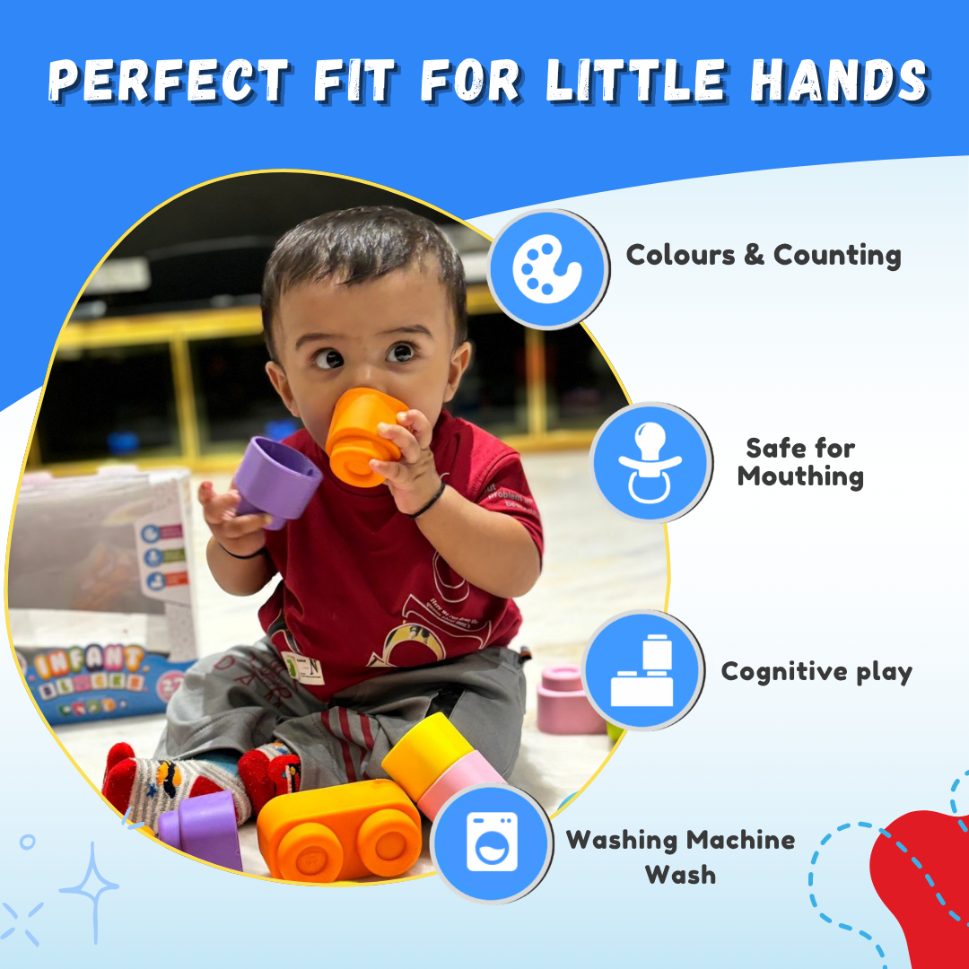 Soft Baby Blocks 27 Piece non-toxic stacking toy 6+ Months