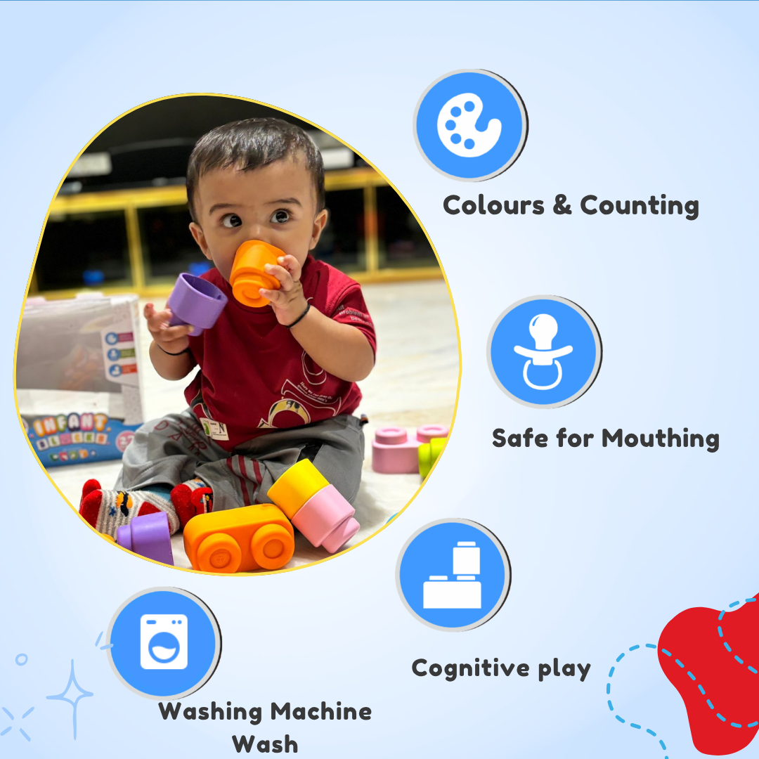Soft Baby Blocks 18 Piece non-toxic stacking toy 6+ Months