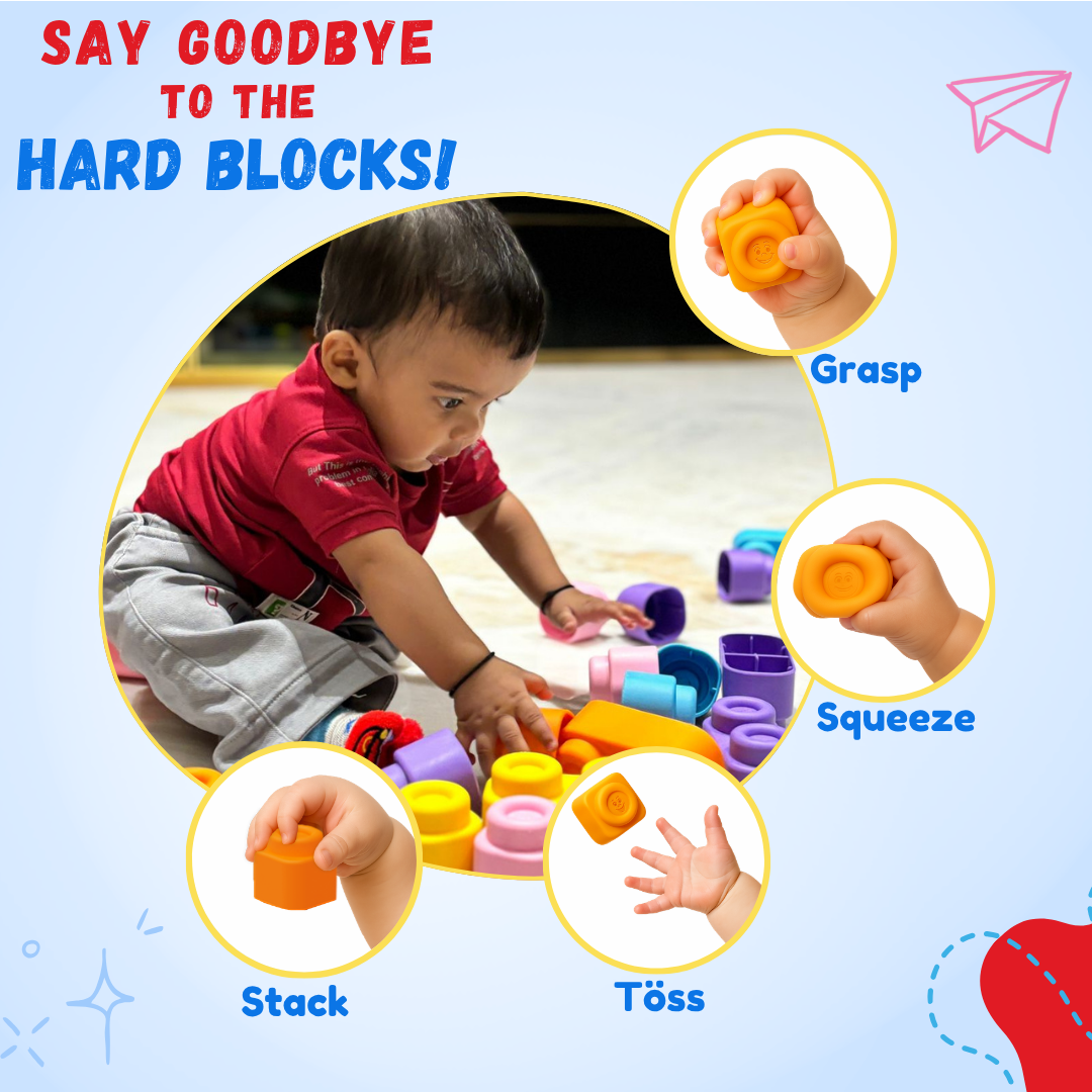 Soft Baby Blocks 12 Piece non-toxic stacking toy 6+ Months