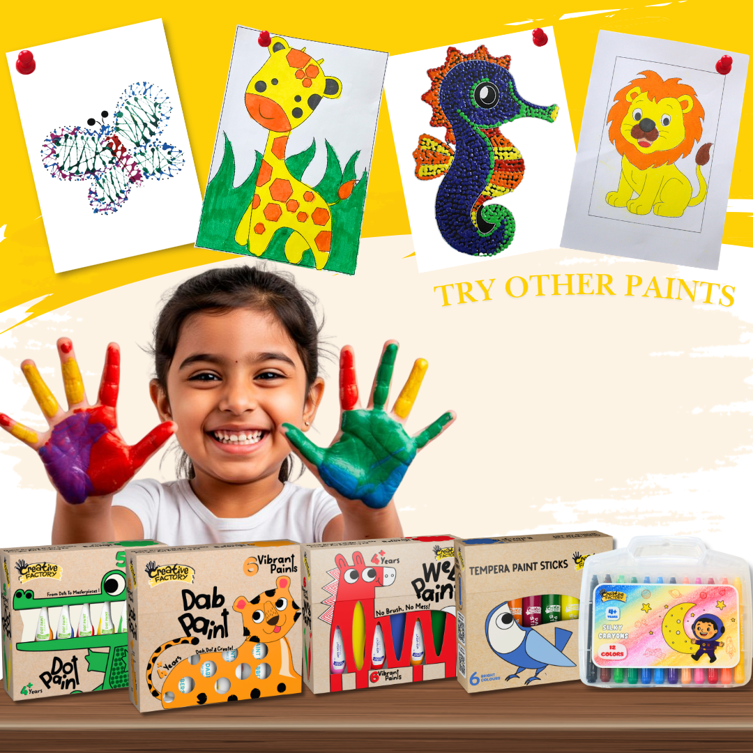 Brush Paint 6-Color Mess-Free Squeeze & Paint Art Set for Ages 4+ Years