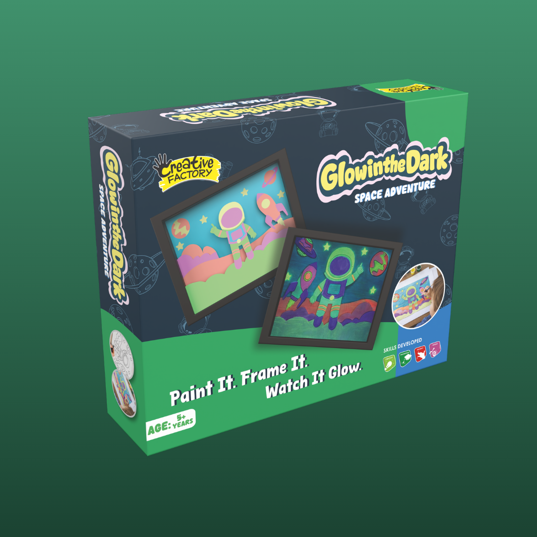Space Adventure Glow in the Dark Astronaut DIY Art Kit for Kids Age 3+ Years