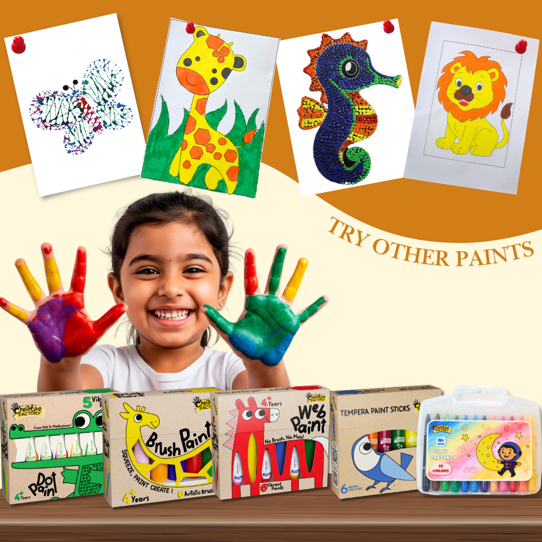 Dab Paint 6-Color Mess-Free Squeeze & Paint Art Set for Ages 4+ Years