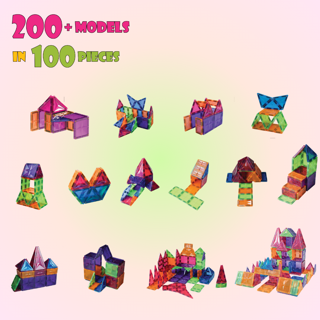 Magnetix 5 Magnetic Tiles Construction Set for Kids 8+ Years
