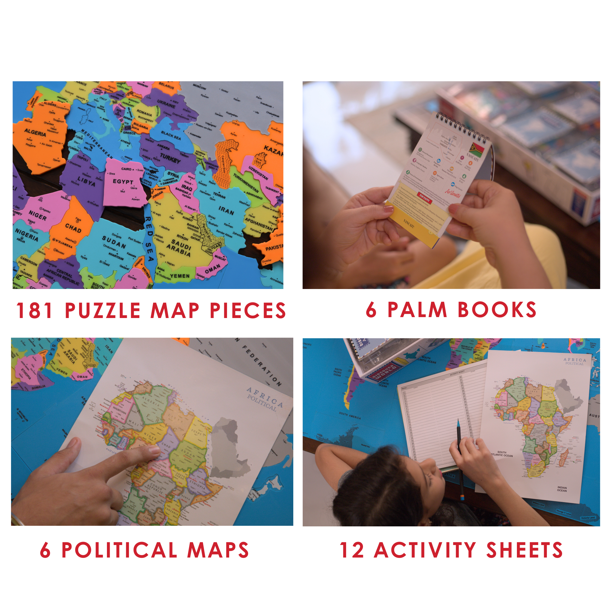 Discover World Map Puzzle - 181-Piece Educational Puzzle for Geography & Fun Facts