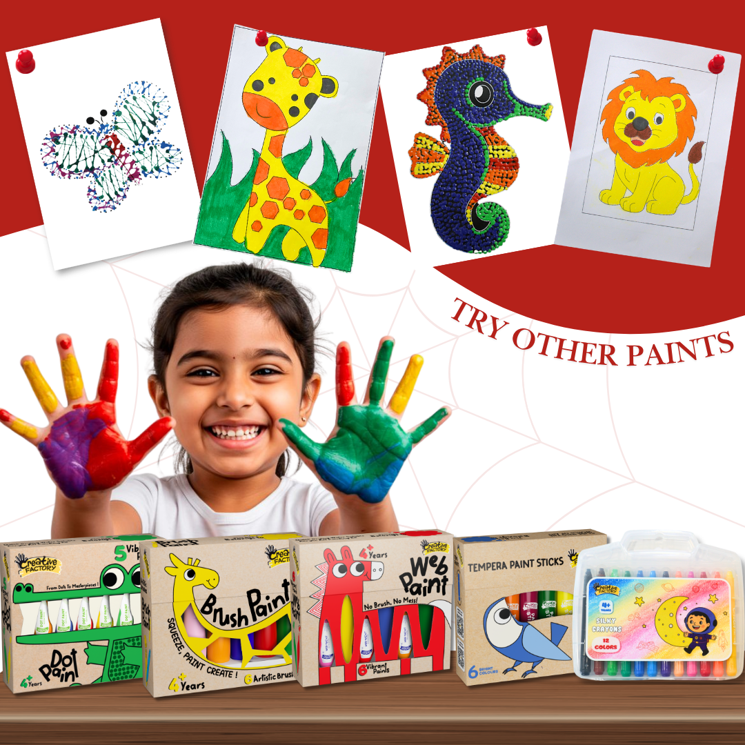 Web Paint 6-Color Sensory Art Set with Activity Sheets for Ages 4+ Years