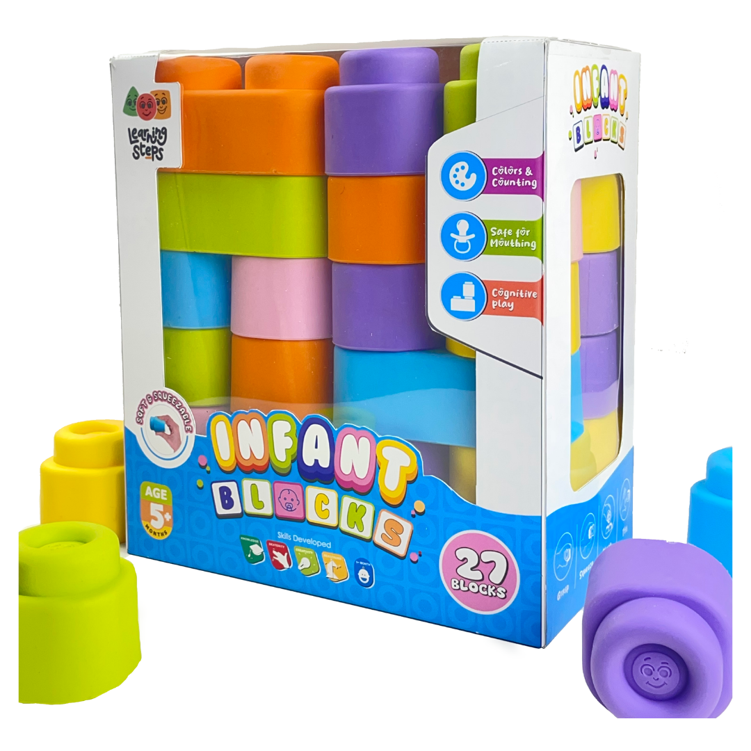 Infant Blocks set 3 [ 27 blocks ]  - Soft, Safe, and Colorful Fun for Little Hands