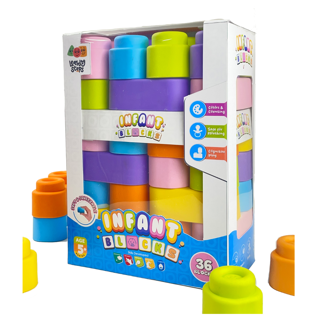 Infant Blocks set 4 [ 36 blocks ] - Soft, Safe, and Colorful Fun for Little Hands