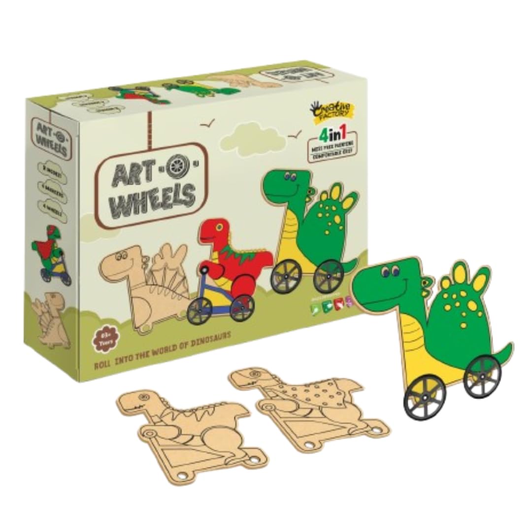 Art O Wheels DIY Art & Craft Activity Dinosaur Theme Kit for 3+ Years