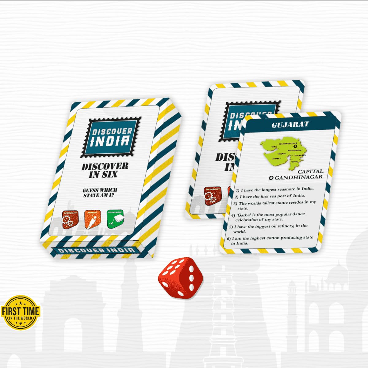 Discover in Six India Trivia Memory Card Game for 7+ Years