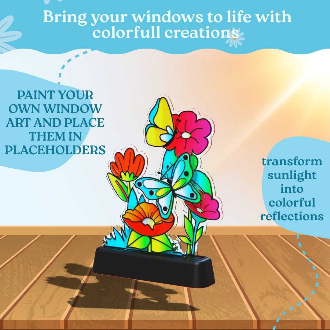 Sun Catchers Flutter & Bloom DIY Art Activity Kit for Kids 8+ Years