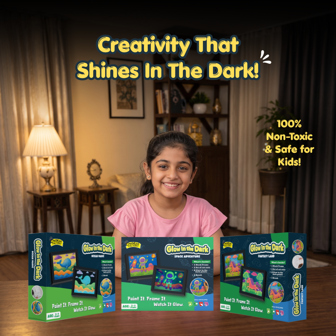 Space Adventure Glow in the Dark Astronaut DIY Art Kit for Kids Age 3+ Years