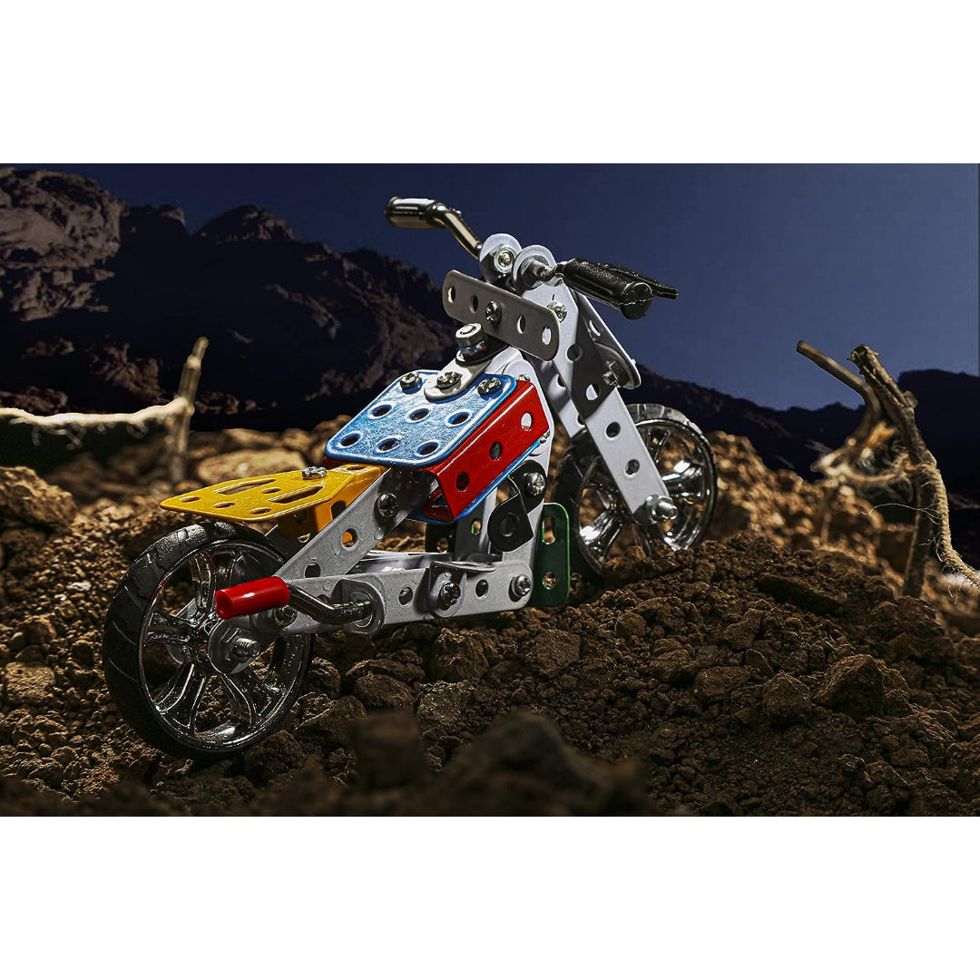 Mechanix Motor Bikes Vehicle Edition 14-in-1 Beginner Metal Construction Set for Ages 7+ Years
