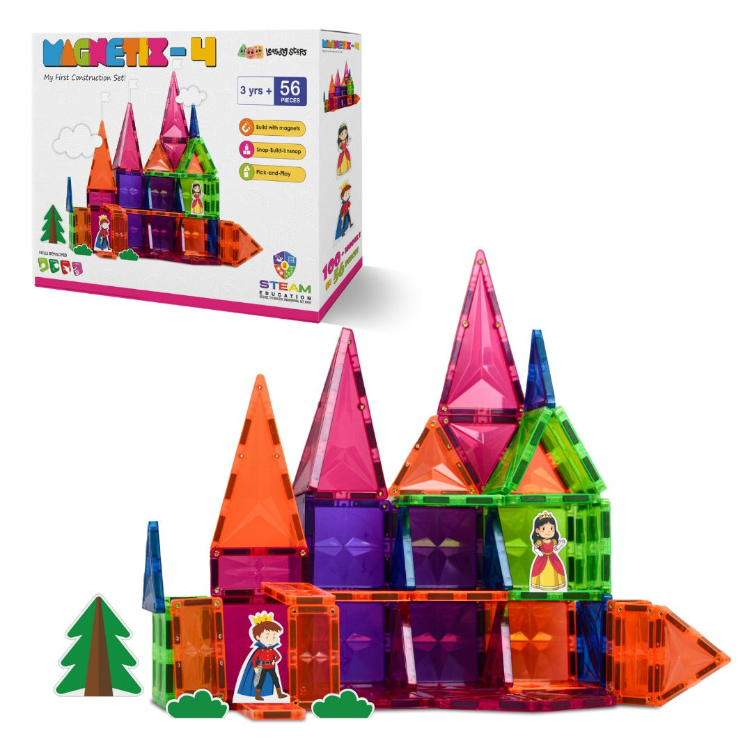 Magnetix 4 Magnetic Tiles Construction Set for Kids 8+ Years