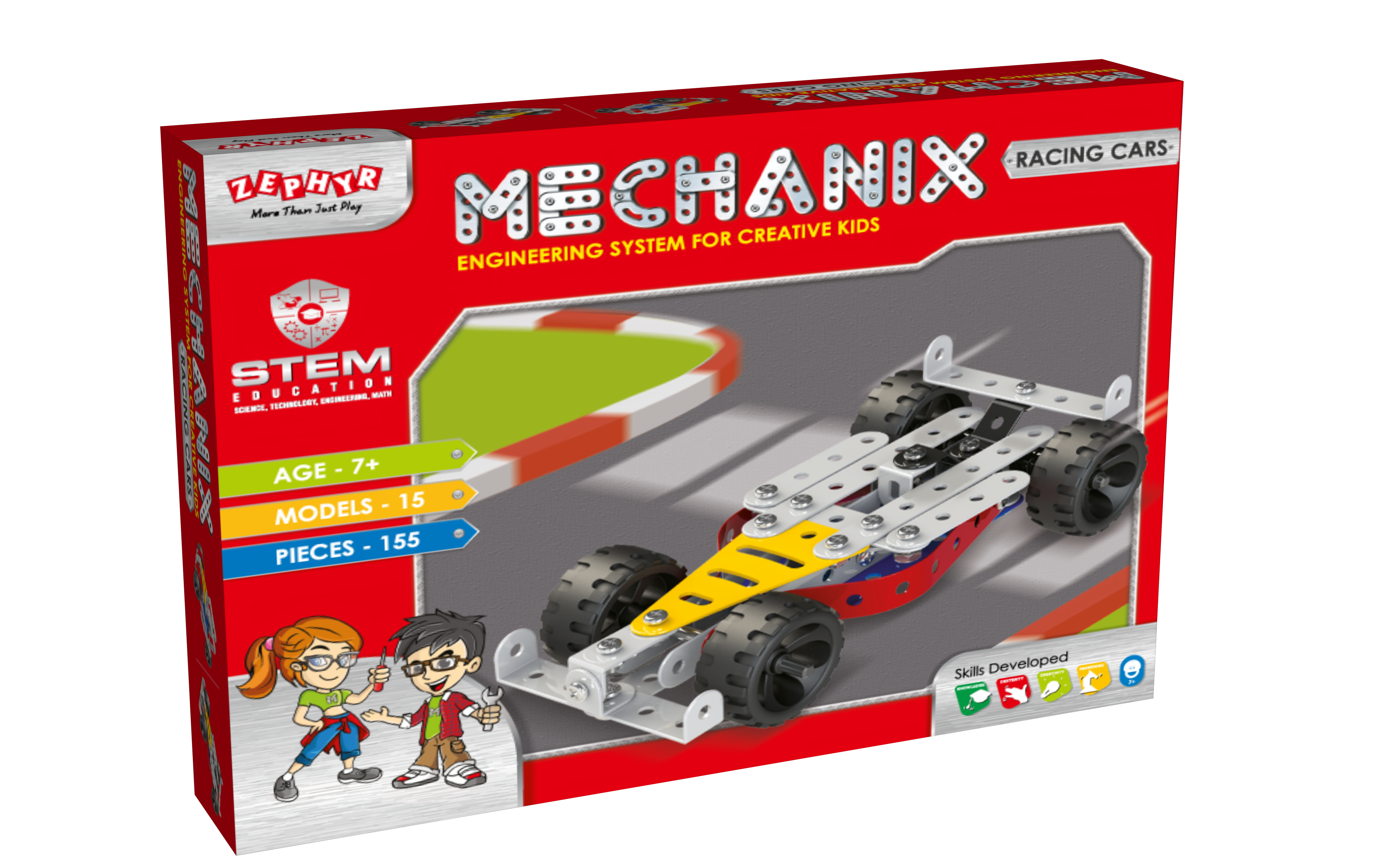 Mechanix Racing Car Vehicle Edition 6-in-1 Metal Construction Set for ages 8+ Years
