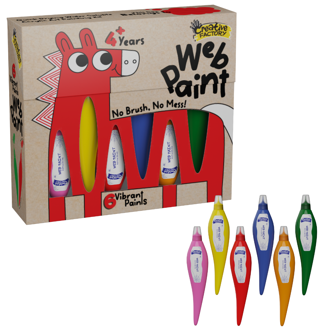 Web Paint 6-Color Sensory Art Set with Activity Sheets for Ages 4+ Years