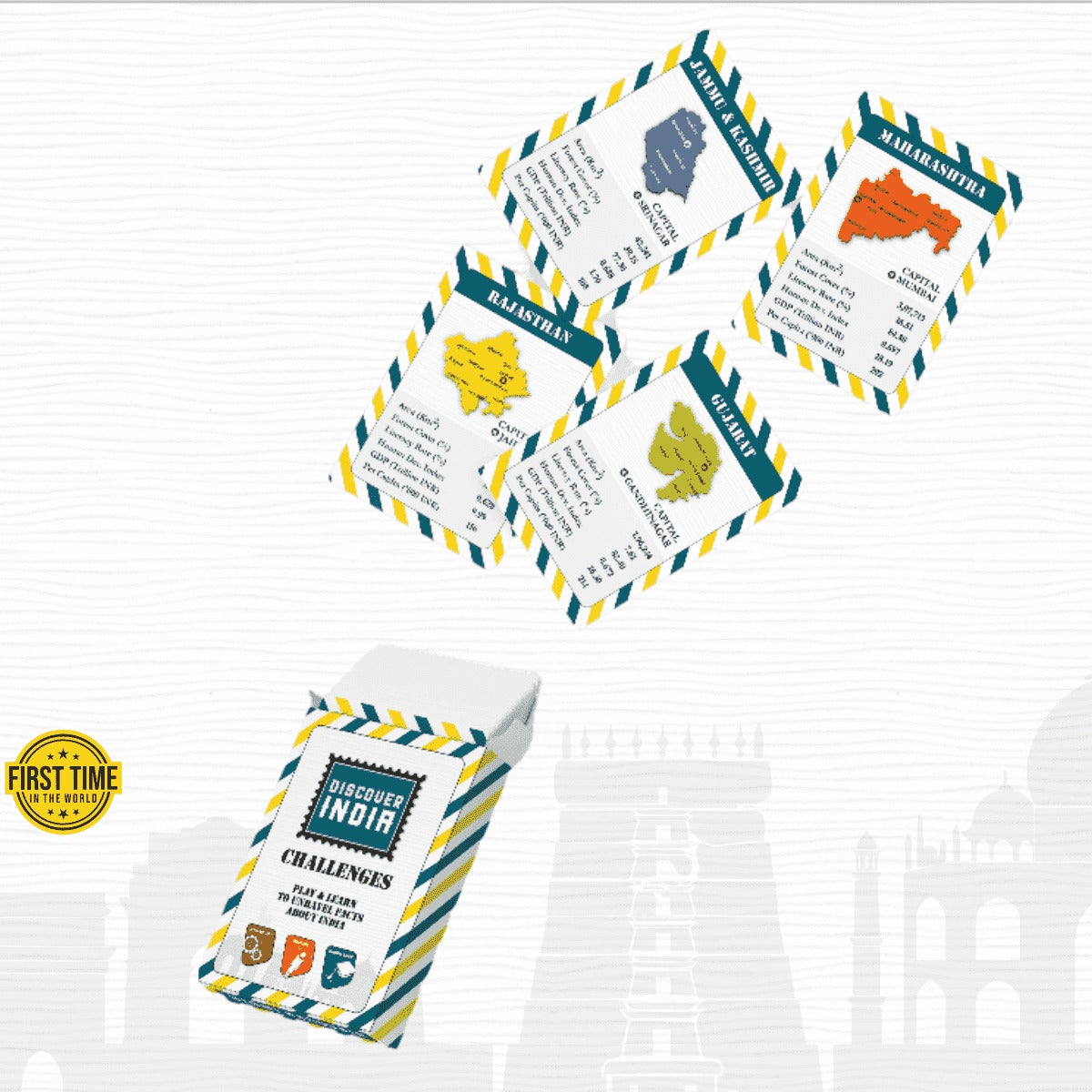 Discover Challenges India Trivia Memory Card Game for 7+ Years