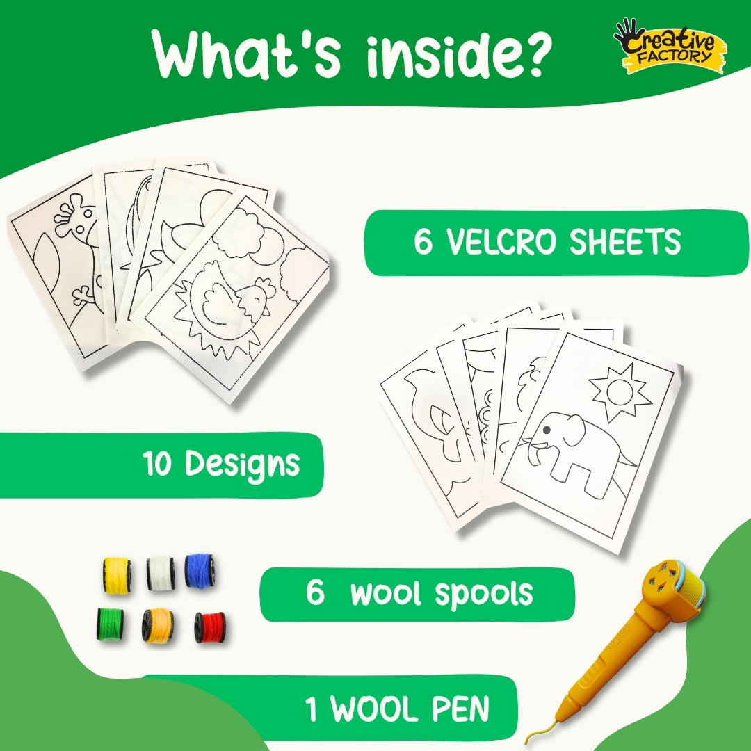 Woolcro Wool Painting Activity Forest Friends Theme Kit for 8+ Years
