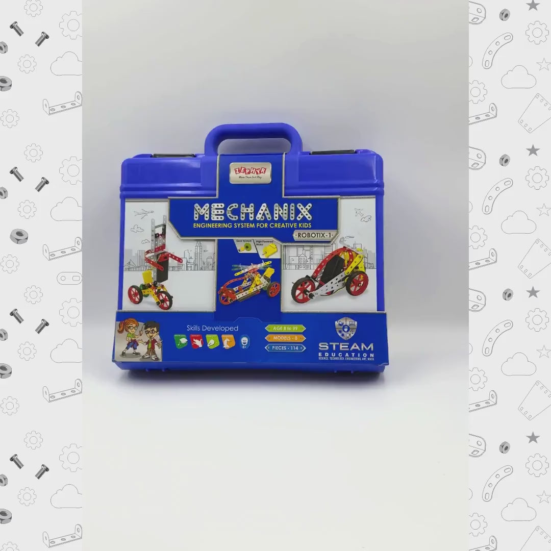 Mechanix Robotix 1 Smart Bag Motorised Edition 8-in-1 Construction Set Ages 8+ Years